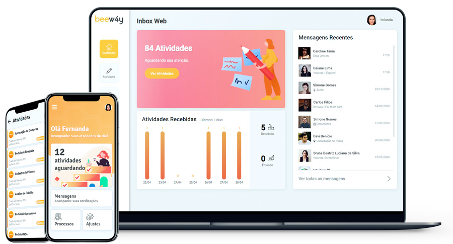 Beew4y Inbox no web e no celular